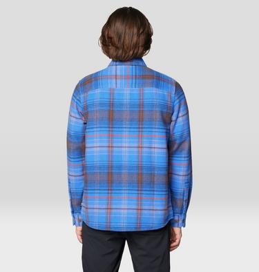 Men's Plusher Long Sleeve Shirt, Color: Arctic Sky Wyoming Plaid, image 6