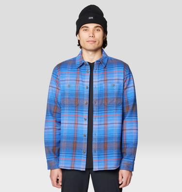 Men's Plusher Long Sleeve Shirt, Color: Arctic Sky Wyoming Plaid, image 5