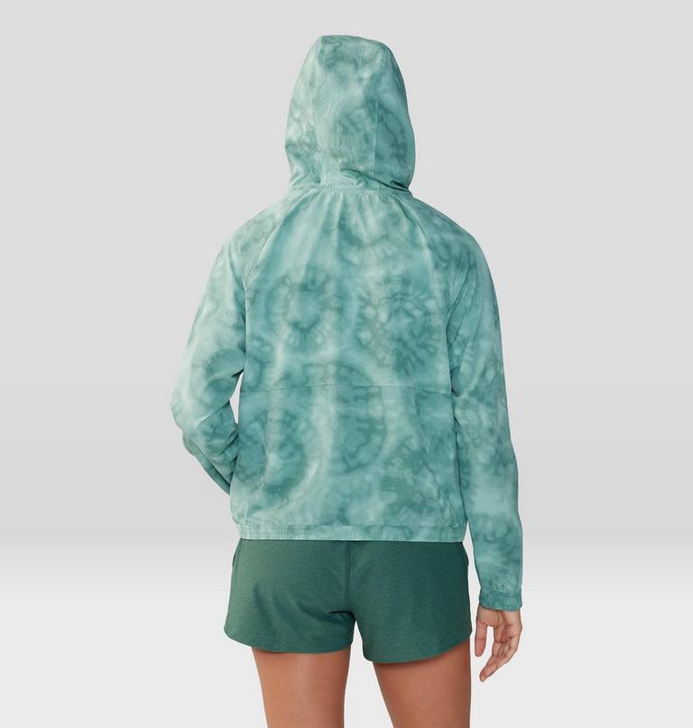 Women's Sunshadow Long Sleeve Hoody, Color: Mineral Spring Spore Dye Print, image 2
