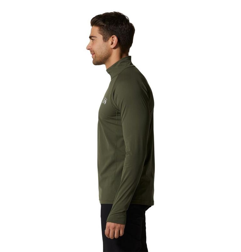 Haut avec demi-fermeture éclair Mountain Stretch Homme, Color: Surplus Green, image 3