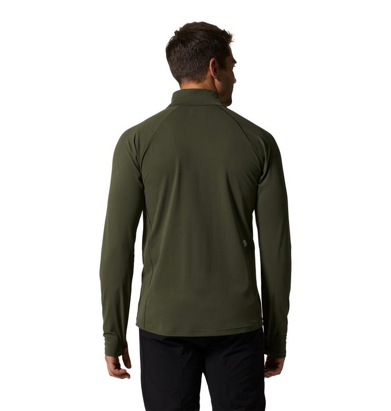 Haut avec demi-fermeture éclair Mountain Stretch Homme, Color: Surplus Green, image 2