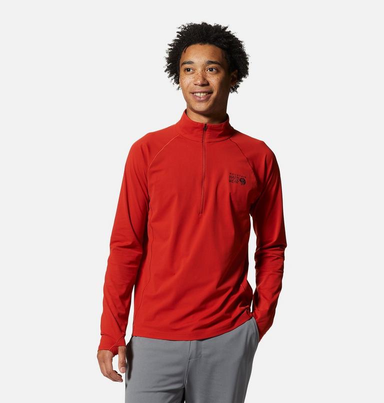 Haut avec demi-fermeture &eacute;clair Mountain Stretch Homme, Color: Desert Red, image 1