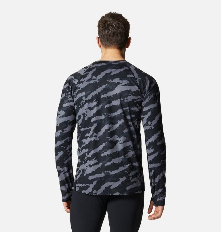 Men's Mountain Stretch Long Sleeve, Color: Black Paintstrokes Print, image 2