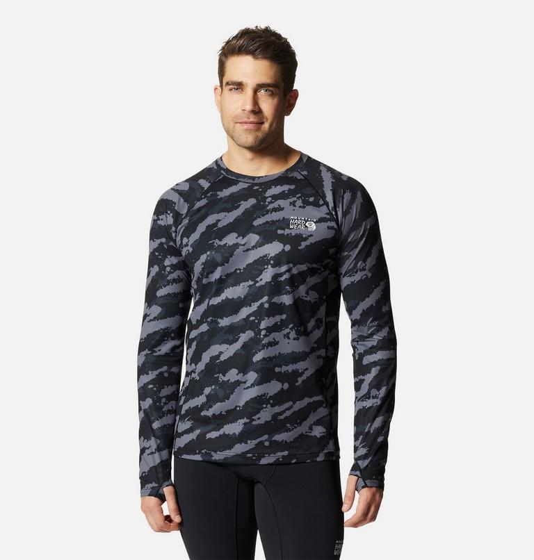 Men's Mountain Stretch Long Sleeve, Color: Black Paintstrokes Print, image 1