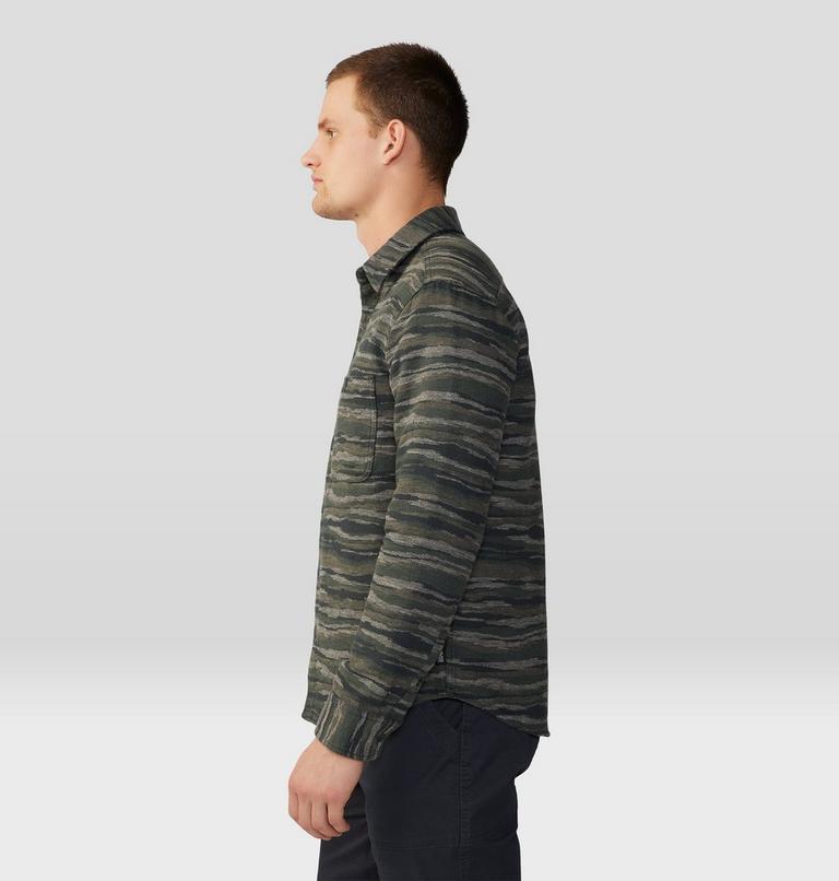 Men's Granite Peak Long Sleeve Flannel Shirt, Color: Black Spruce Landscape Print, image 3