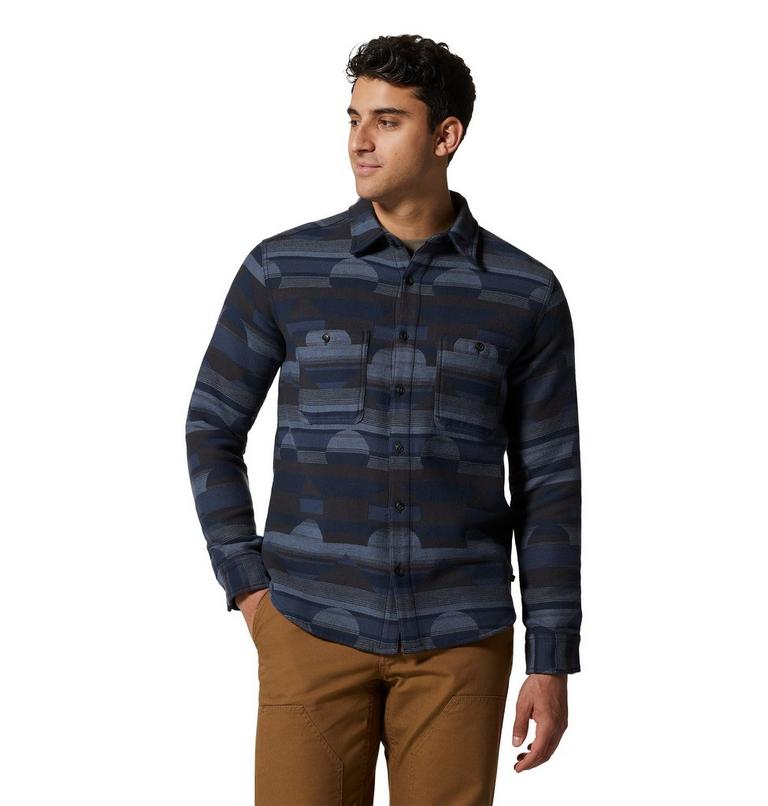 Men's Granite Peak Long Sleeve Flannel Shirt, Color: Hardwear Navy, image 1