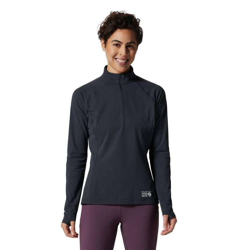 Haut avec demi-fermeture éclair Mountain Stretch Femme, Color: Black, image 1