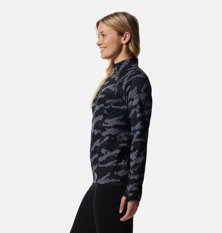 Haut avec demi-fermeture éclair Mountain Stretch Femme, Color: Black Paintstrokes Print, image 3