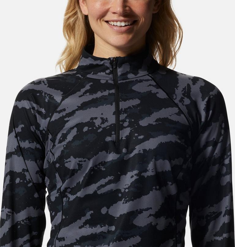 Haut avec demi-fermeture éclair Mountain Stretch Femme, Color: Black Paintstrokes Print, image 4