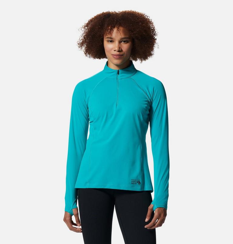 Haut avec demi-fermeture éclair Mountain Stretch Femme, Color: Synth Green, image 1