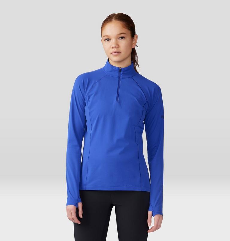 Haut avec demi-fermeture éclair Mountain Stretch Femme, Color: Blue Print, image 6