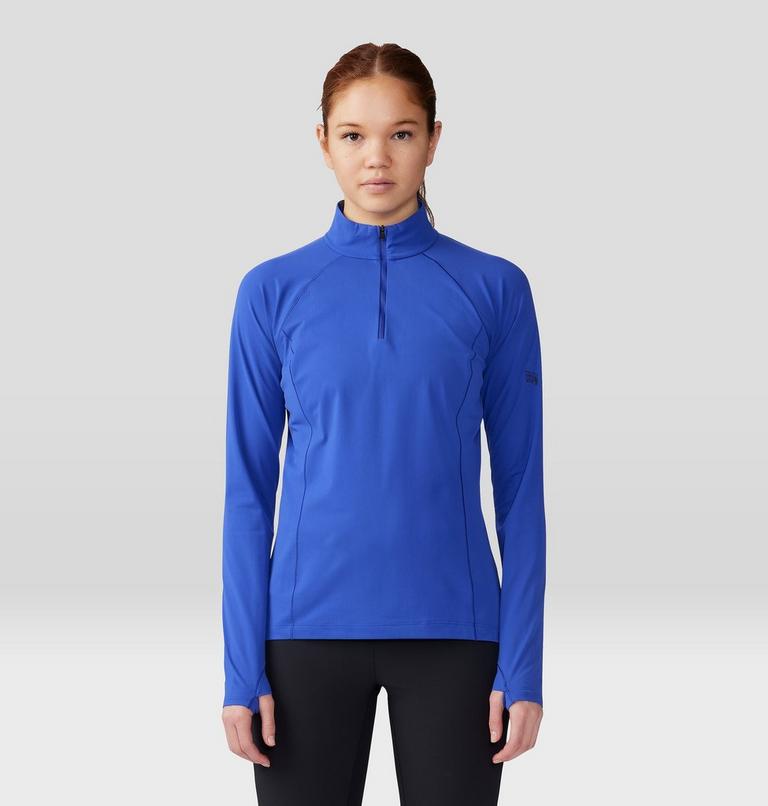 Haut avec demi-fermeture éclair Mountain Stretch Femme, Color: Blue Print, image 1