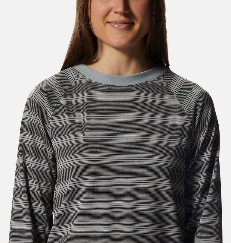 Women's Wander Pass Long Sleeve, Color: Plumas Grey Pacific Stripe, image 4