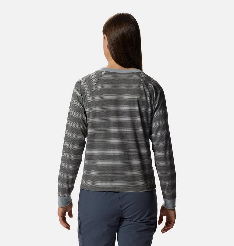 Women's Wander Pass Long Sleeve, Color: Plumas Grey Pacific Stripe, image 2