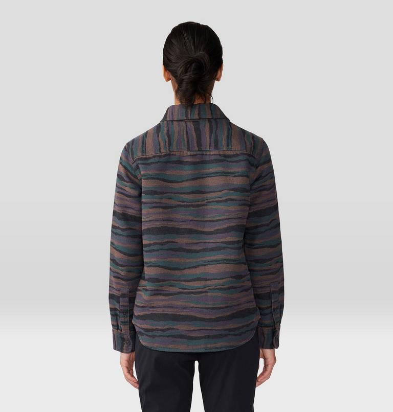 Women's Granite Peak Long Sleeve Flannel Shirt, Color: Dark Marsh Landscape Jacquard, image 2