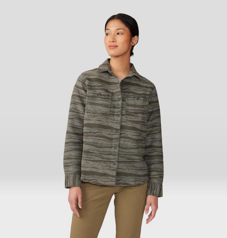 Chemise à manches longues en flanelle Granite Peak Femme, Color: Stone Green Landscape Jacquard, image 6