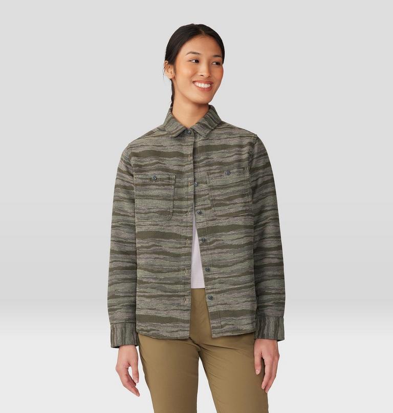 Chemise à manches longues en flanelle Granite Peak Femme, Color: Stone Green Landscape Jacquard, image 7