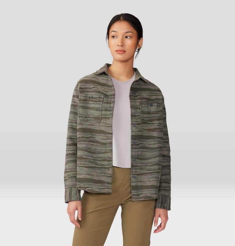 Chemise à manches longues en flanelle Granite Peak Femme, Color: Stone Green Landscape Jacquard, image 8