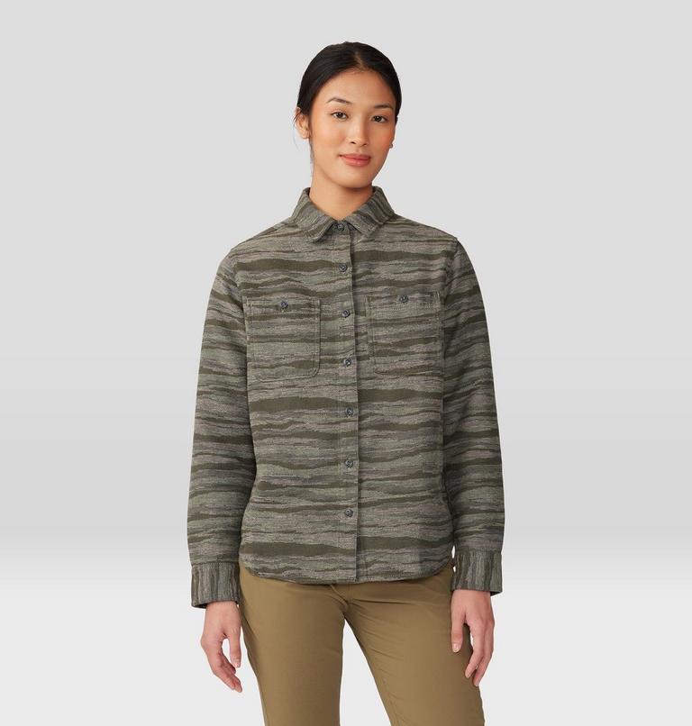 Chemise à manches longues en flanelle Granite Peak Femme, Color: Stone Green Landscape Jacquard, image 1