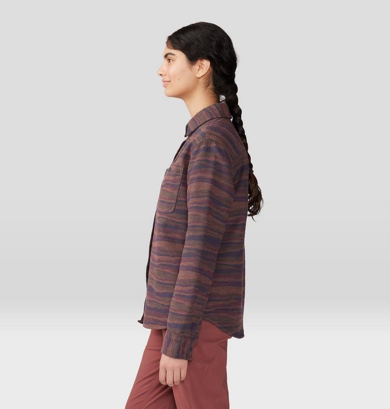 Women's Granite Peak Long Sleeve Flannel Shirt, Color: Clay Earth Landscape Jacquard, image 3