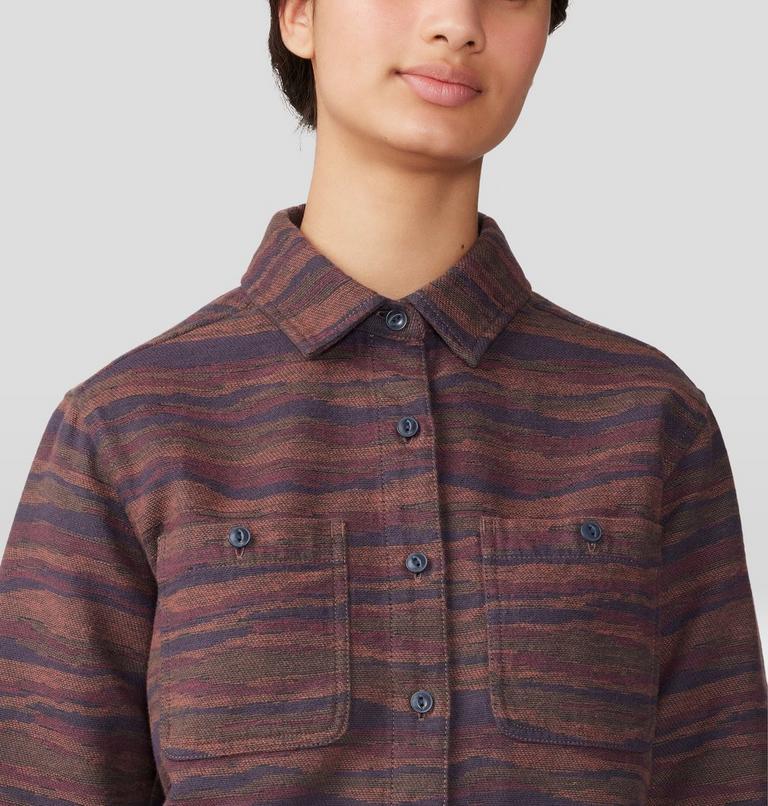 Women's Granite Peak Long Sleeve Flannel Shirt, Color: Clay Earth Landscape Jacquard, image 4