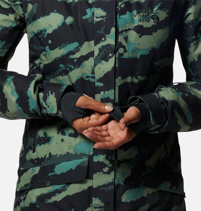 Women's Cloud Bank Gore-Tex Insulated Jacket, Color: Mint Palm Brushstrokes Print, image 9