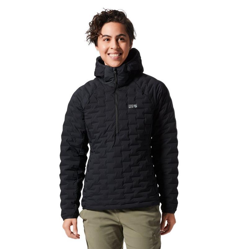 Women's Stretchdown Light Pullover, Color: Black, image 1