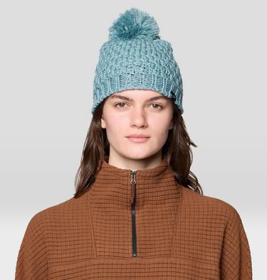 Women's Snow Capped Beanie, Color: Blue Sage, image 3