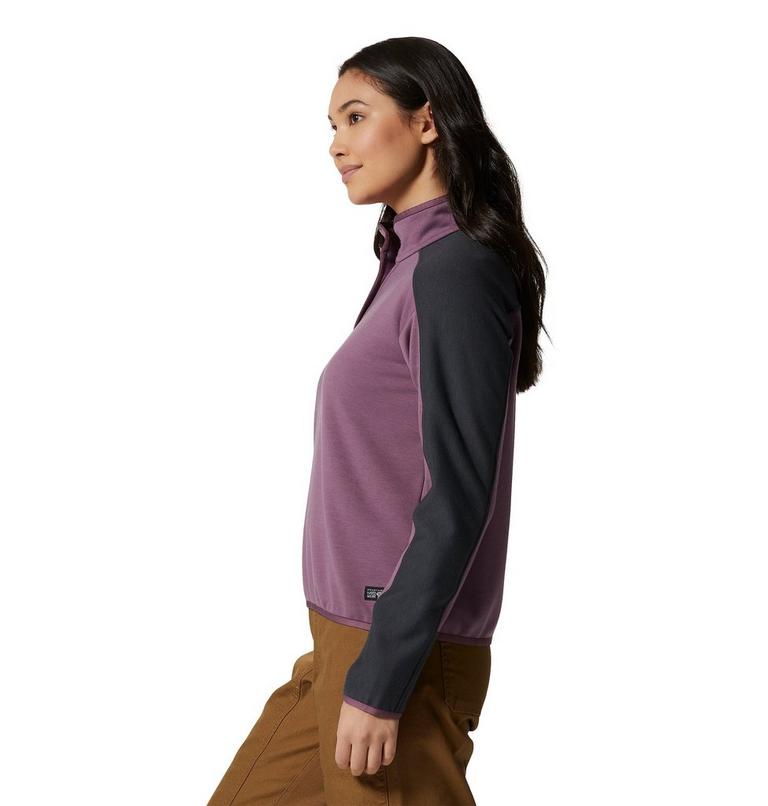 Women's Camplife Snap Neck Pullover, Color: Pale Plum, image 3