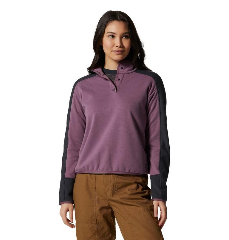 Women's Camplife Snap Neck Pullover, Color: Pale Plum, image 5
