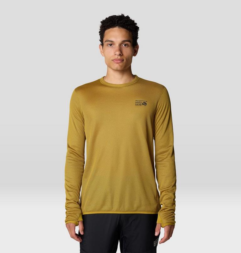 Men's AirMesh Long Sleeve Crew, Color: Dark Bolt, image 1