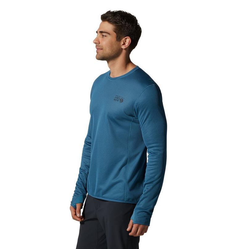 Men's AirMesh Long Sleeve Crew, Color: Caspian, image 3