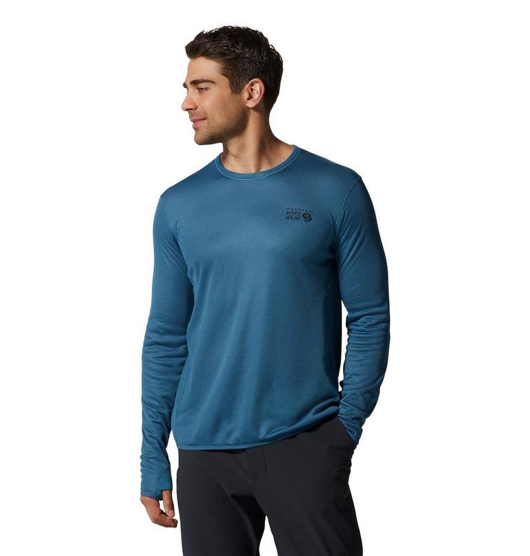 Men's AirMesh Long Sleeve Crew, Color: Caspian, image 1