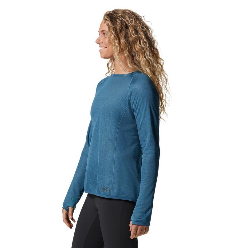 Women's AirMesh Long Sleeve Crew, Color: Caspian, image 3