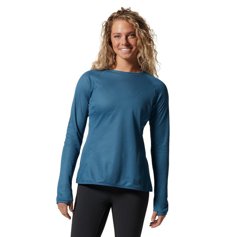 Women's AirMesh Long Sleeve Crew, Color: Caspian, image 1