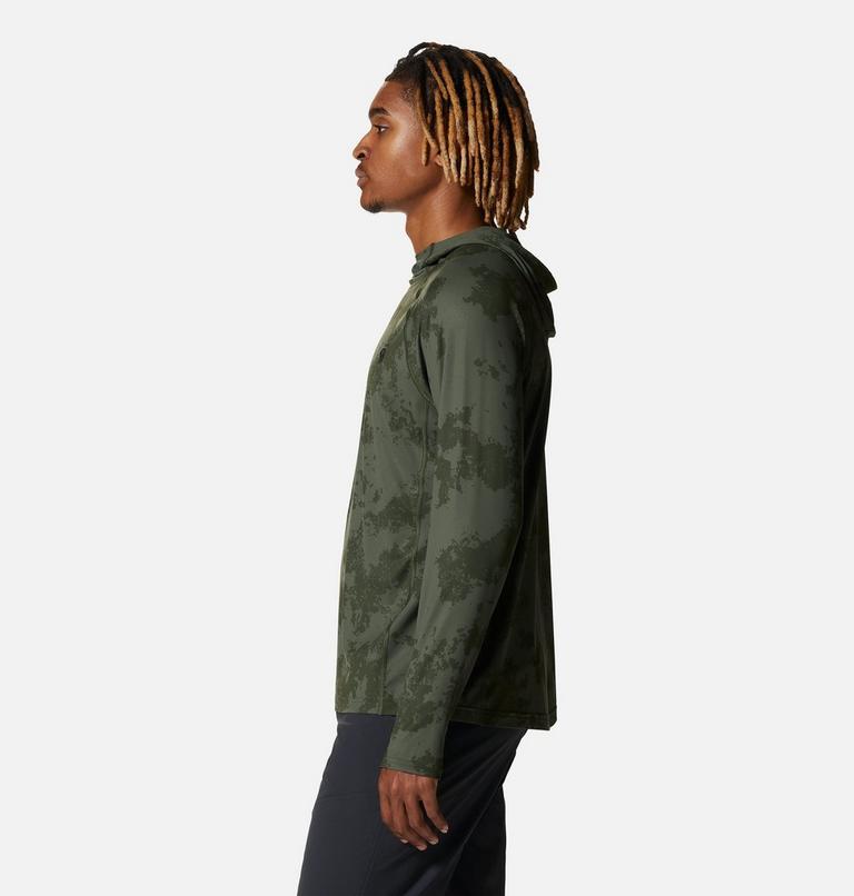 Homme Crater Lake Chandail à capuchon, Color: Surplus Green Scatter Dye Print, image 3