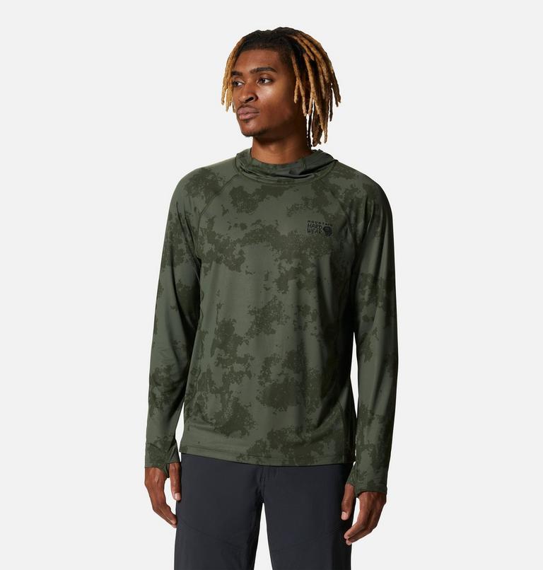 Homme Crater Lake Chandail à capuchon, Color: Surplus Green Scatter Dye Print, image 1