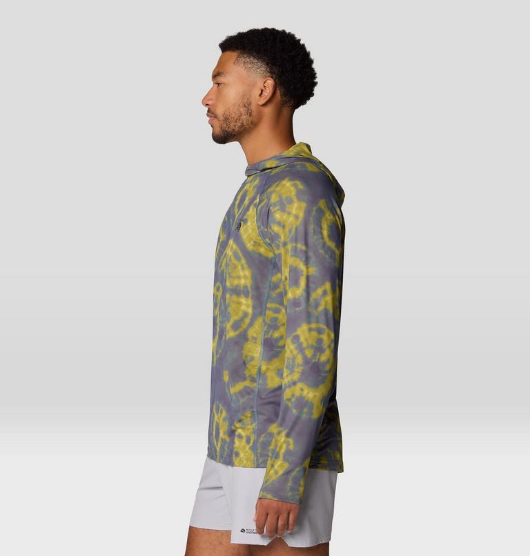 Men's Crater Lake Hoody, Color: Adriatic Blue Spore Dye Print, image 3