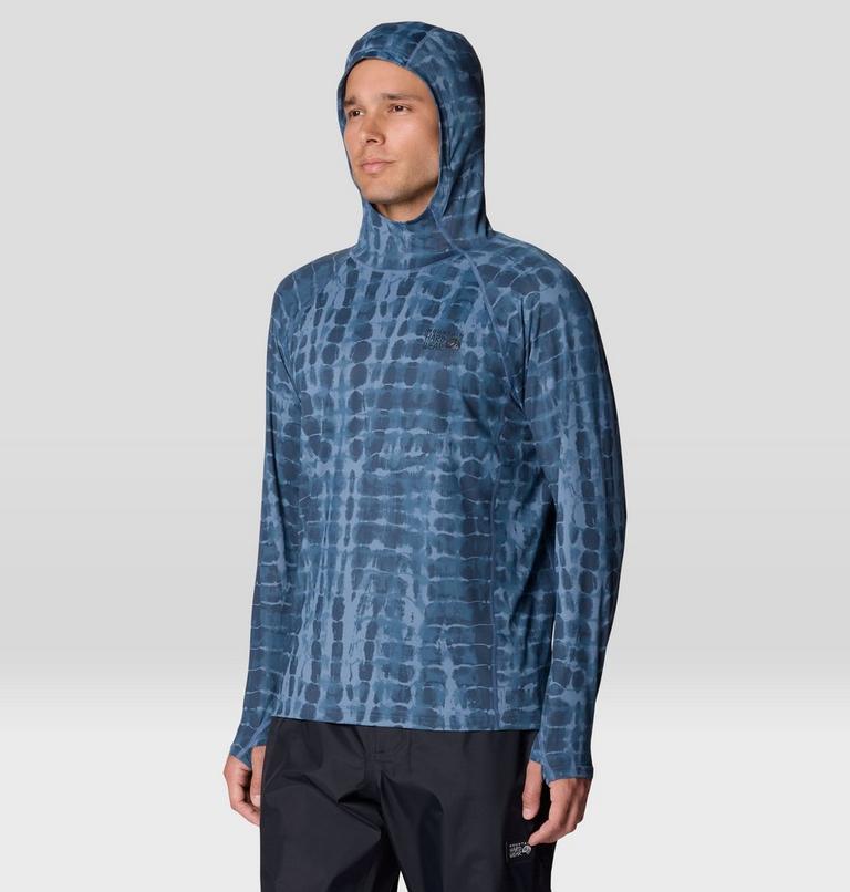 Men's Crater Lake Hoody, Color: Adriatic Blue Prismatic Print, image 5