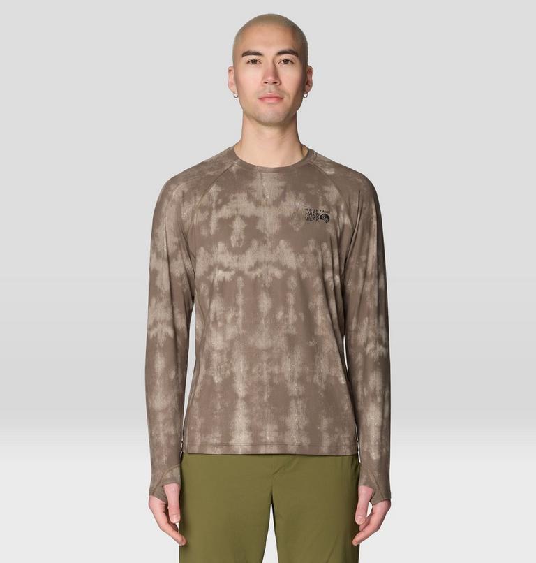 Men's Crater Lake Long Sleeve Crew Shirt, Color: Tierra Shadowdye Print, image 1