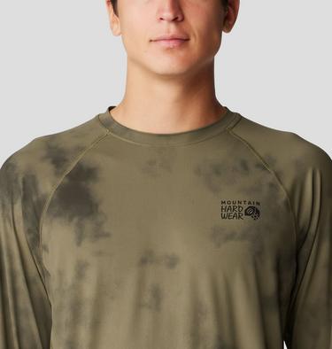 Men's Crater Lake Long Sleeve Crew, Color: Raw Clay Clouds Dye Print, image 24