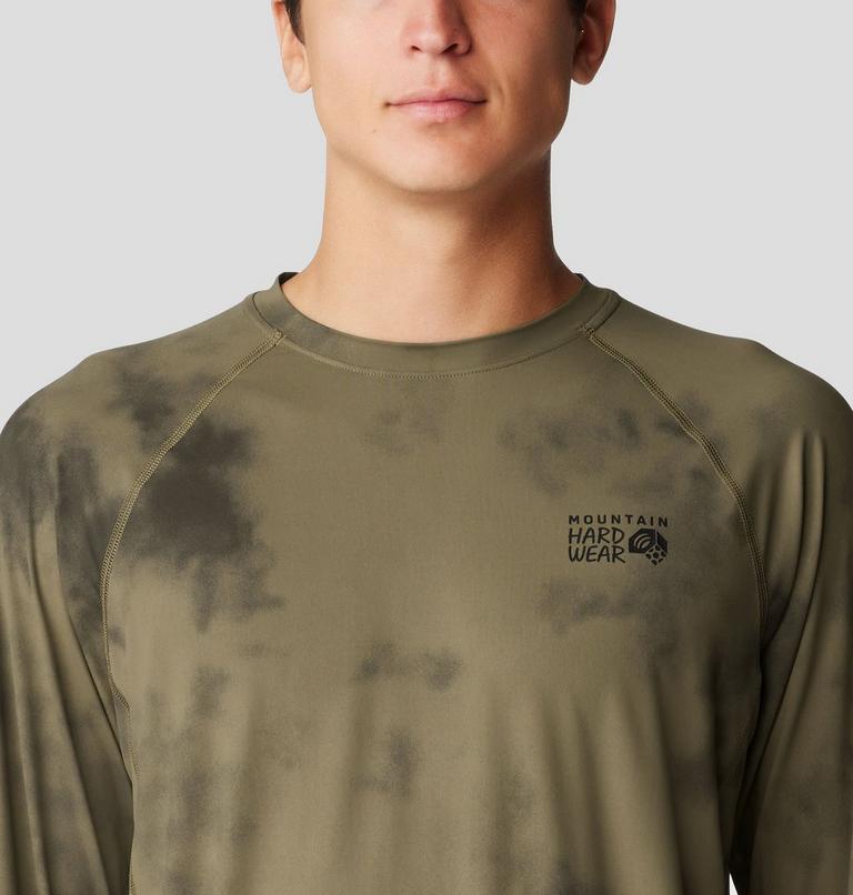 Men's Crater Lake Long Sleeve Crew, Color: Raw Clay Clouds Dye Print, image 4