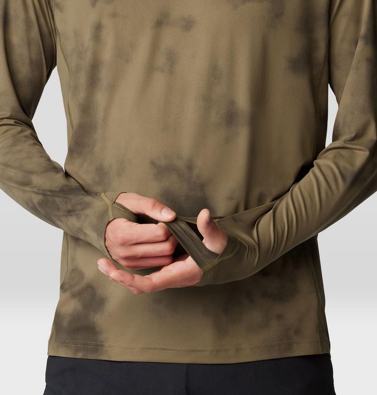 Men's Crater Lake Long Sleeve Crew, Color: Raw Clay Clouds Dye Print, image 5