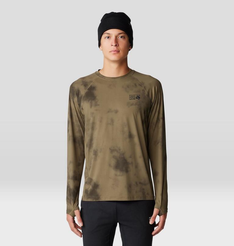 Men's Crater Lake Long Sleeve Crew, Color: Raw Clay Clouds Dye Print, image 6