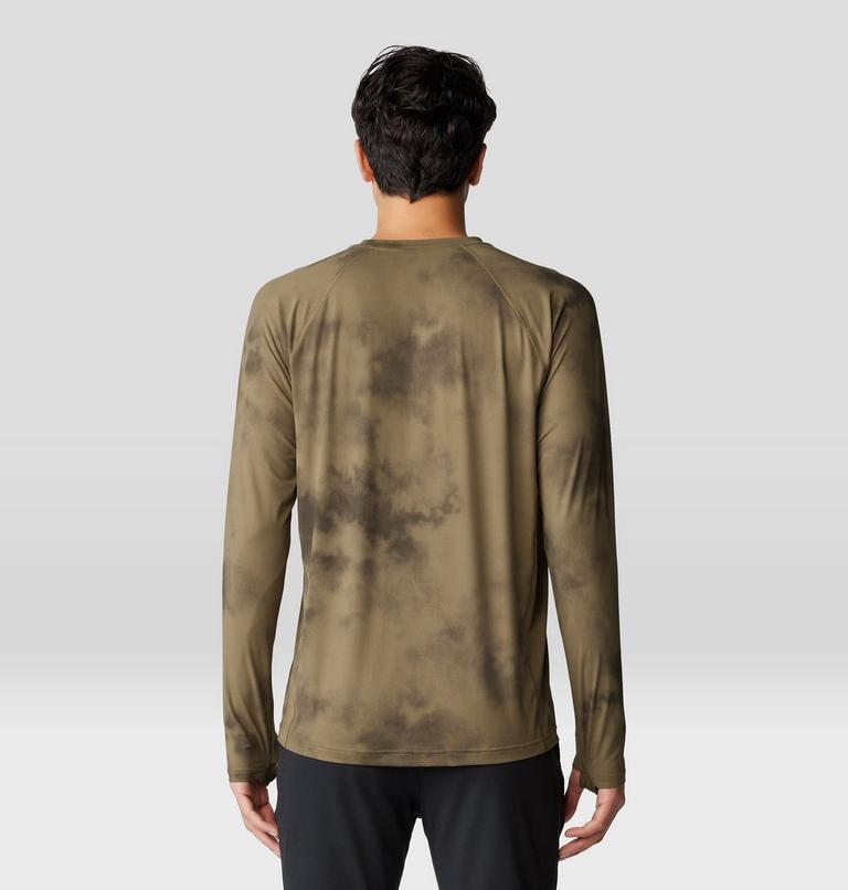 Men's Crater Lake Long Sleeve Crew, Color: Raw Clay Clouds Dye Print, image 2