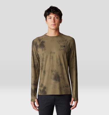 Men's Crater Lake Long Sleeve Crew, Color: Raw Clay Clouds Dye Print, image 21