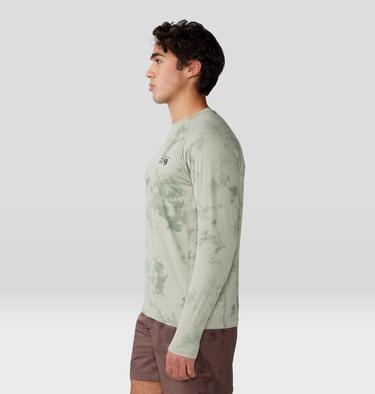 Men's Crater Lake Long Sleeve Crew, Color: White Sage Nebula Print, image 19
