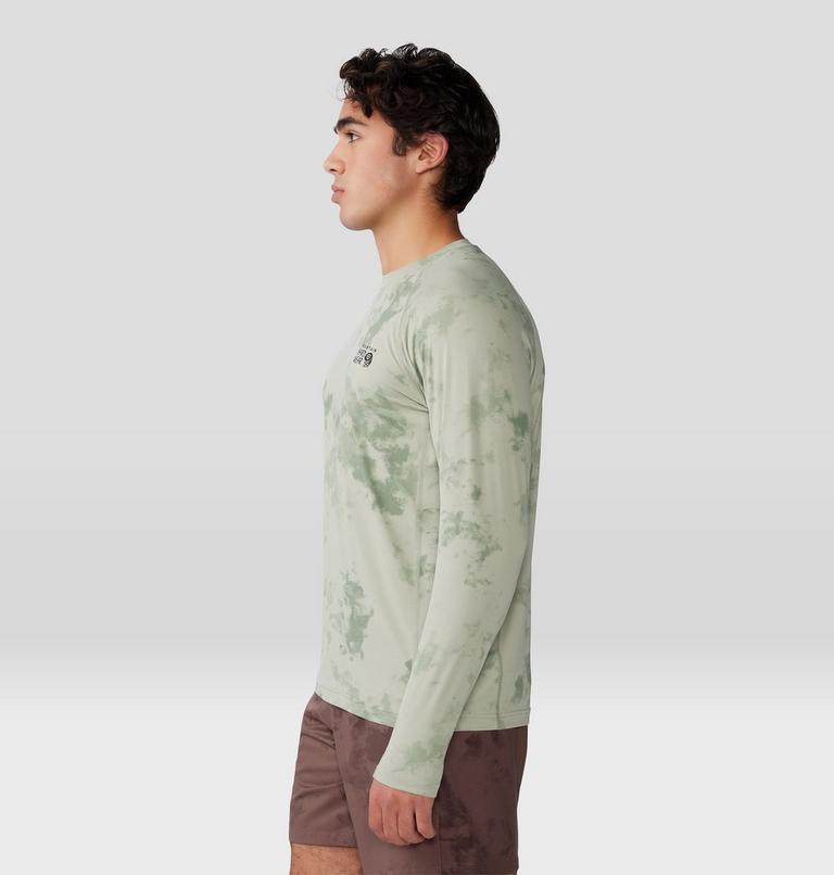 Men's Crater Lake Long Sleeve Crew, Color: White Sage Nebula Print, image 3