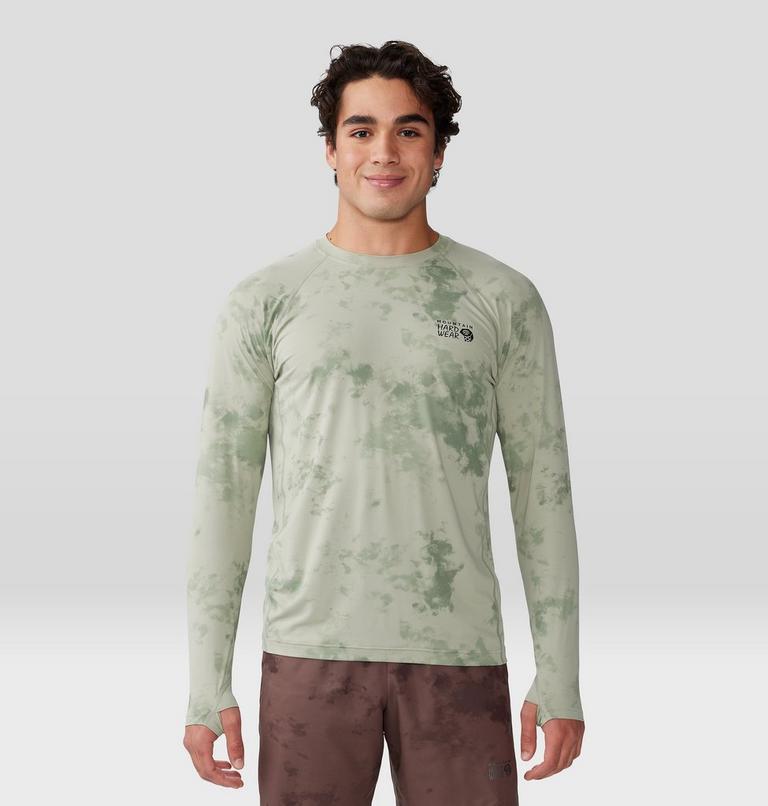Men's Crater Lake Long Sleeve Crew, Color: White Sage Nebula Print, image 6