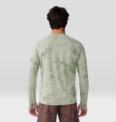 Men's Crater Lake Long Sleeve Crew, Color: White Sage Nebula Print, image 18